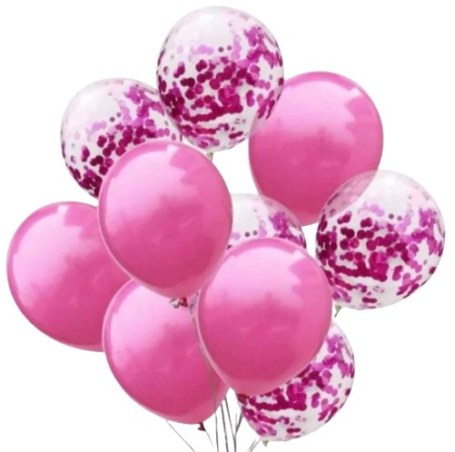 סט 10 בלוני קונפטי-ורוד פוקסיה