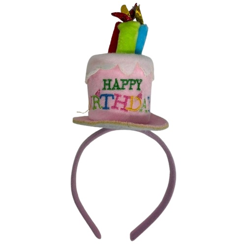 קשת כובע עוגת יום הולדת ורודה עם נרות