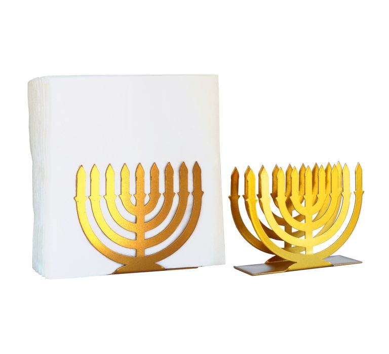 מתקן למפיות בצורת חנוכיה זהב