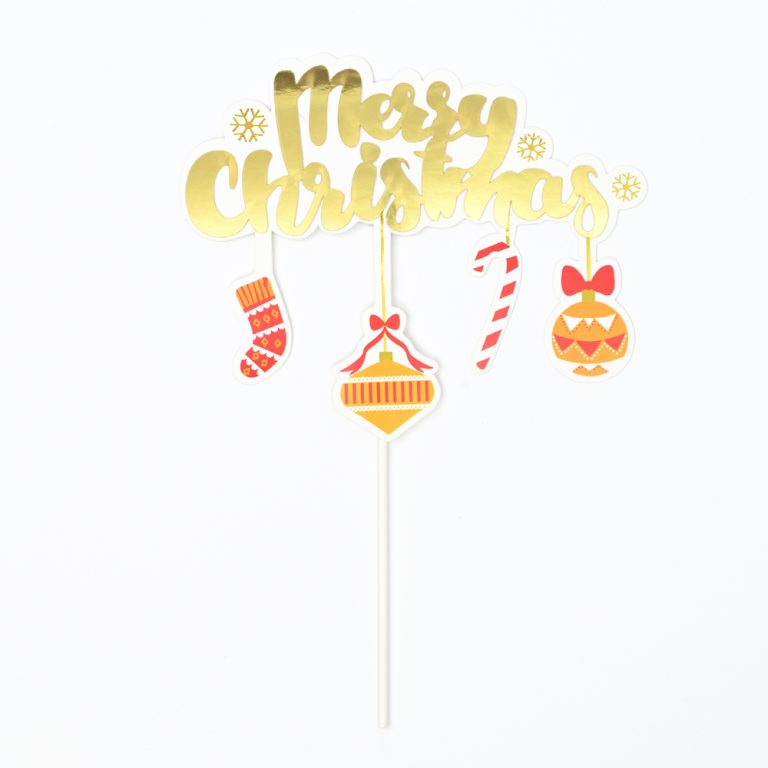טופר מרי כריסמס כיתוב זהב מבריק