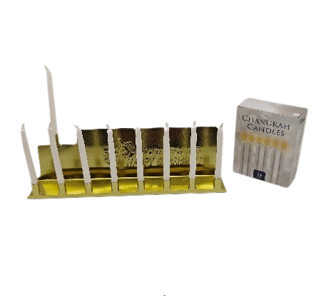 סט הדלקת נרות לחנוכה-חנוכיה+נרות