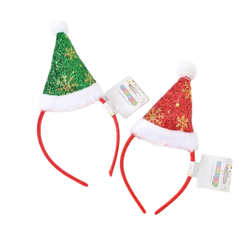 קשת לראש כובע חג מולד גליטר