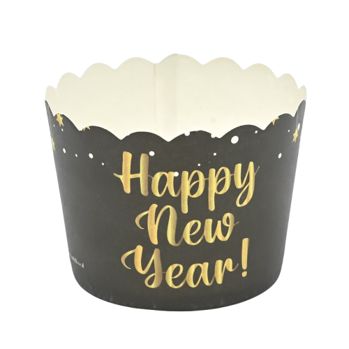 50 עטרות קאפקייקס HNY שחור זהב