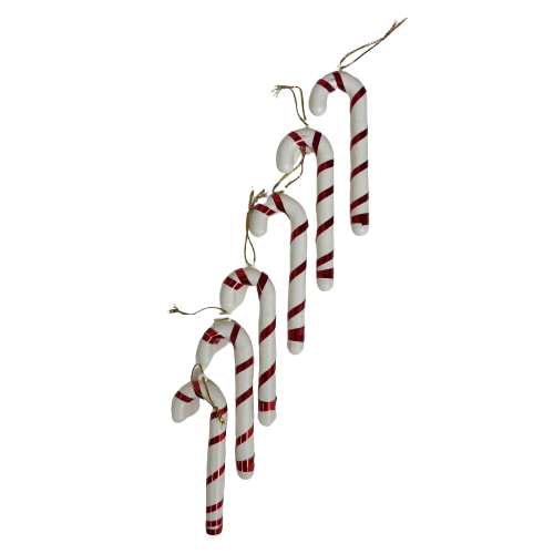 6 סוכריות מקל סבא אדום לבן לקישוט