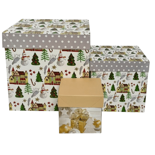 מארז 3 קופסאות כריסמס בגדלים שונים