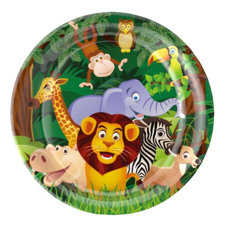 10 צלחות קטנות ספארי ילדים