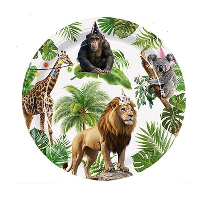 10 צלחות קטנות חיות ג’ונגל חוגגות