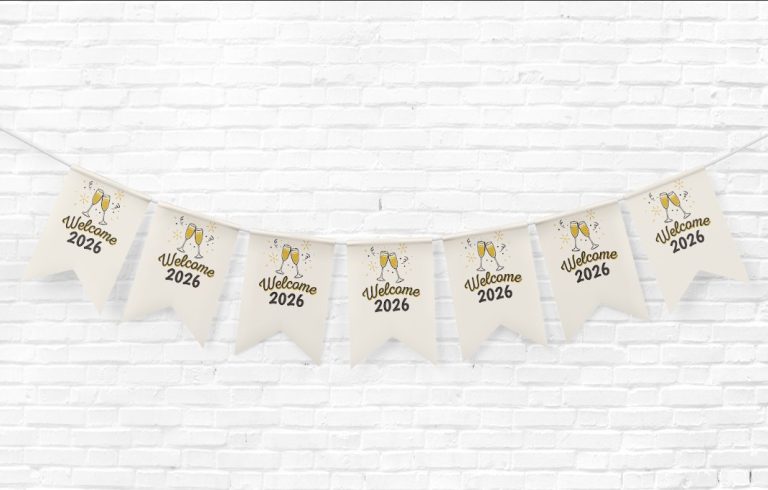 דגלונים ממותגים | סילבסטר 2026 וולקאם