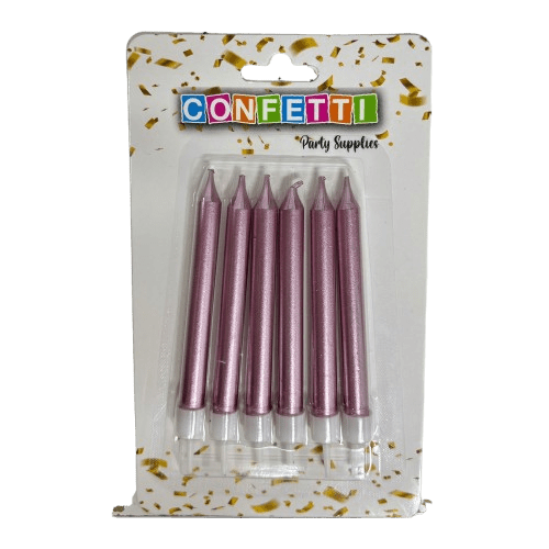 6 נרות יום הולדת מטאליים | סגול