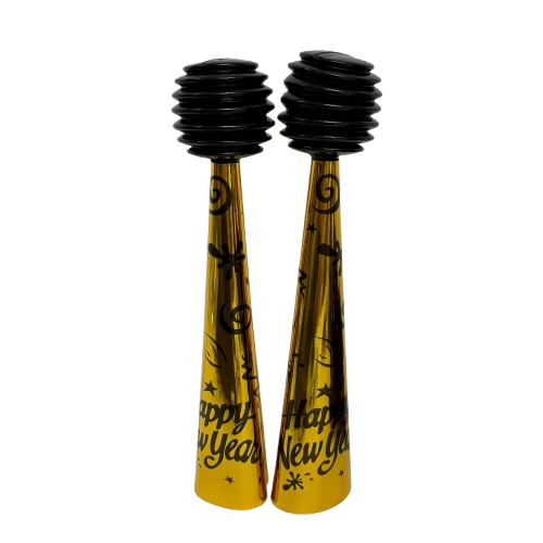 2 חצוצרות לחיצות HNY רקע זהב