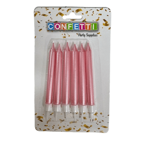 6 נרות יום הולדת מטאליים | ורוד