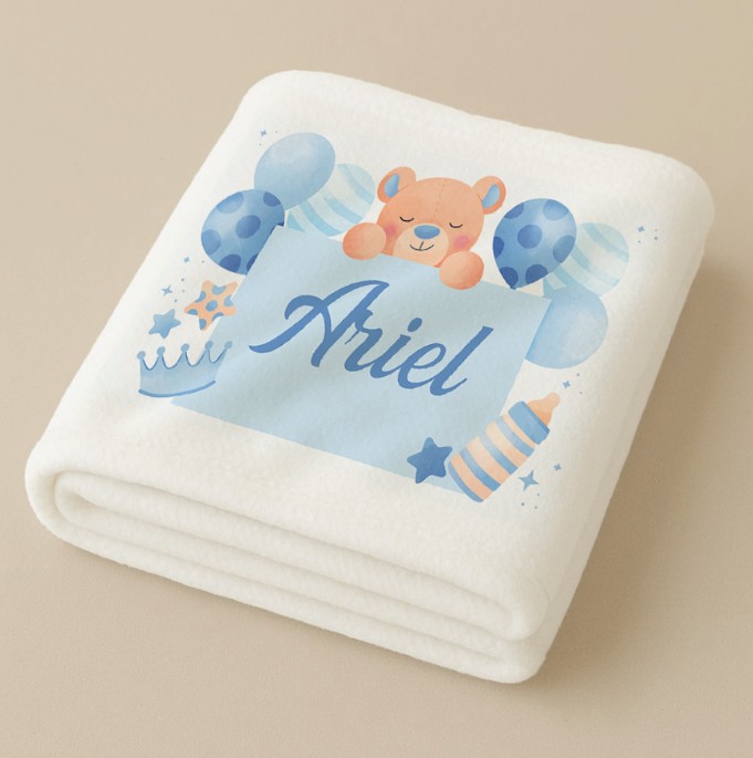 שמיכת ילדים ממותגת | דובי תכלת