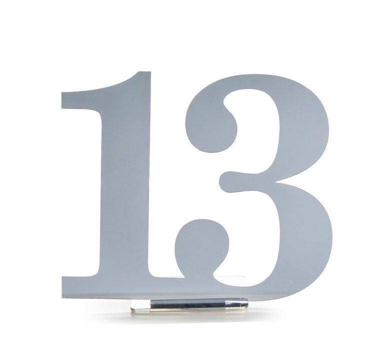 מרכז שולחן אקרילי 13 כסף | 23 ס”מ