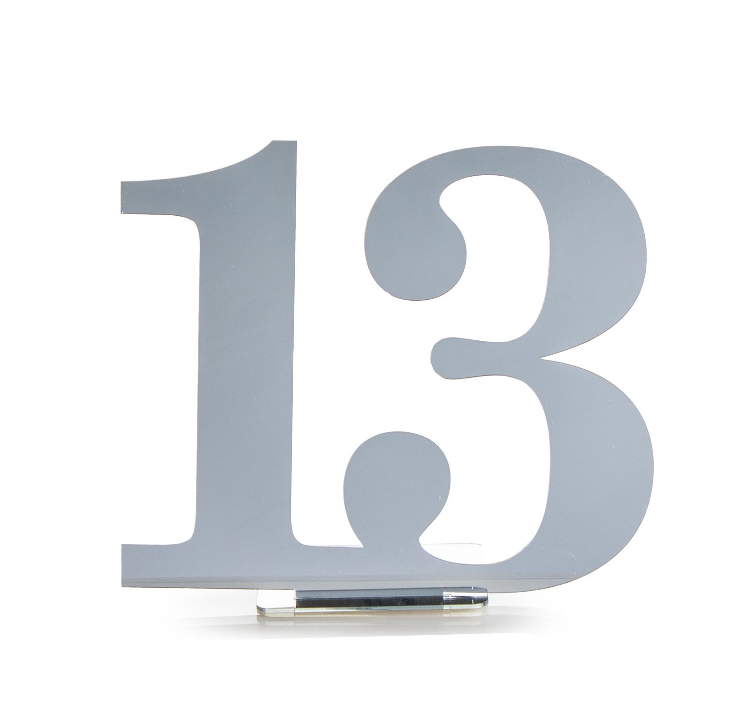 מרכז שולחן אקרילי 13 כסף | 23 ס”מ