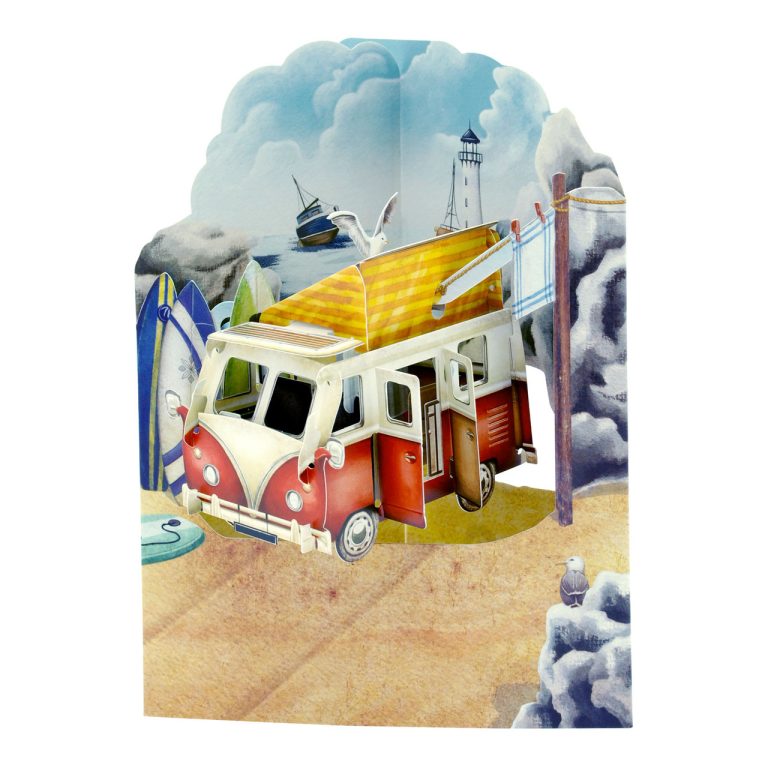 כרטיס ברכה תלת מימד גדול | ואן קמפינג
