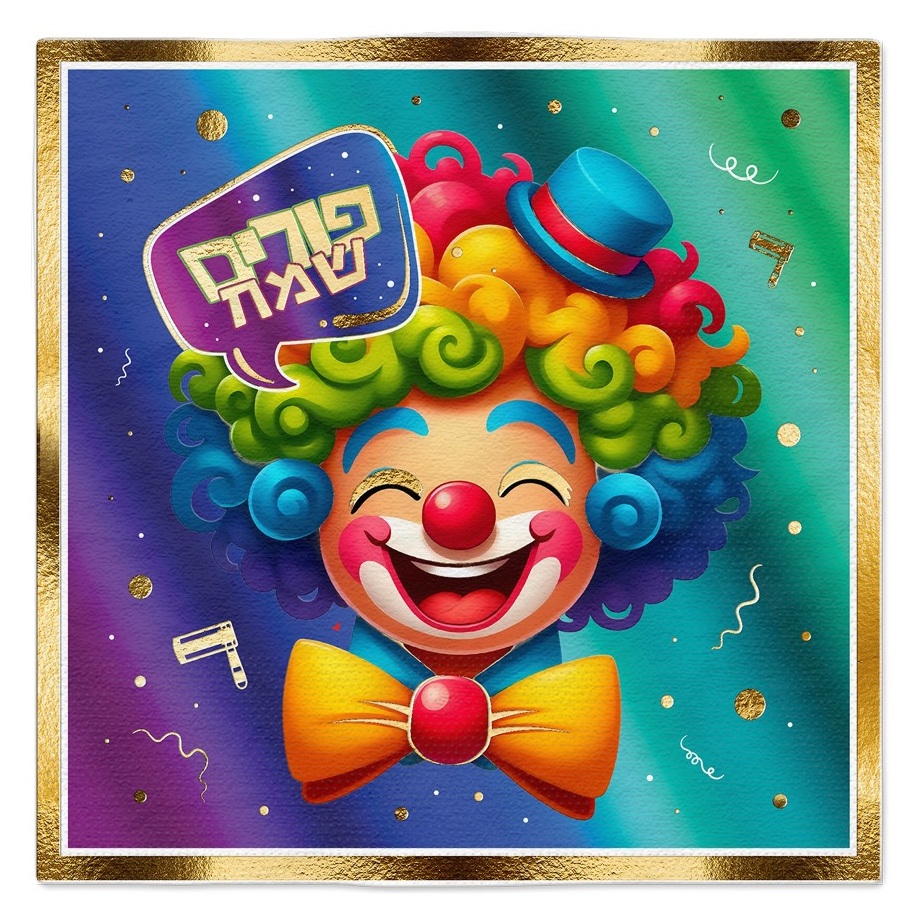 16 מפיות פורים שמח אומברה ליצן