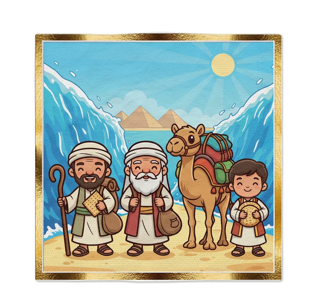 16 מפיות לפסח יציאת מצרים מצויר