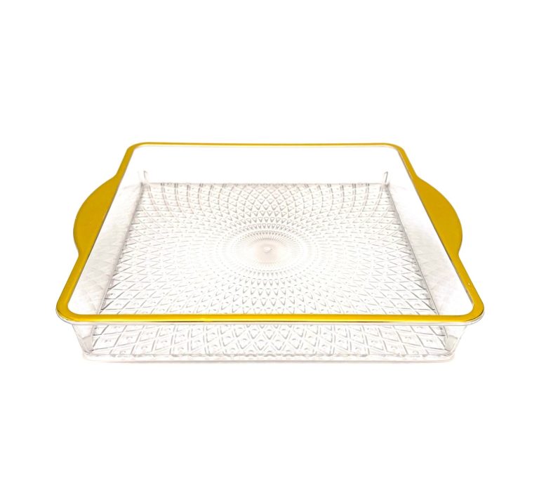 מגש מצות שקוף זהב