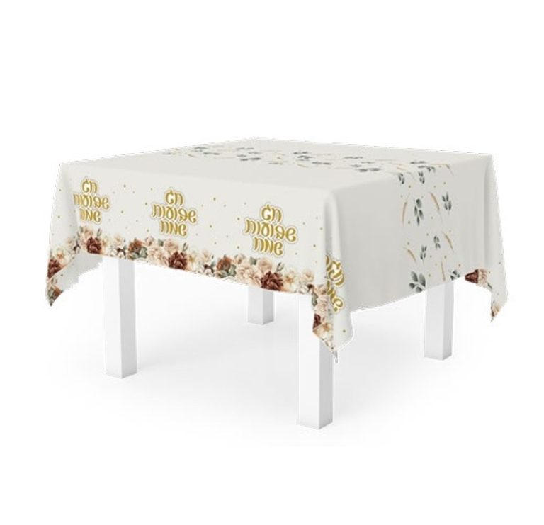 מפת שולחן שבועות שמח פרחוני