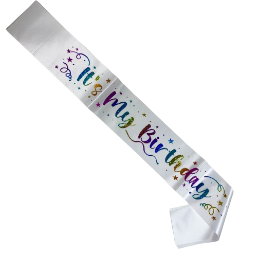 סרט גוף It’s my birthday הטבעה צבעונית