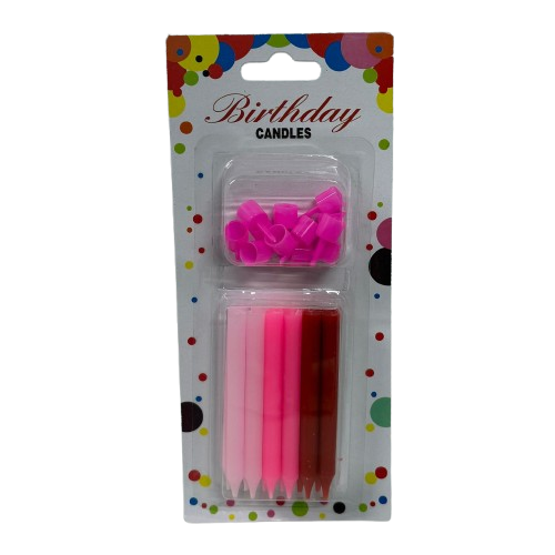 12 נרות יום הולדת בגווני ורוד