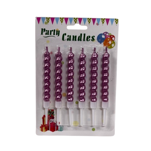 6 נרות ספירלה רוז גולד