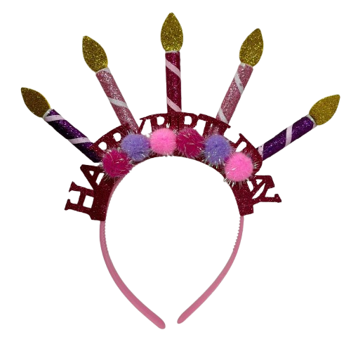 קשת HB נרות יום הולדת ורודה