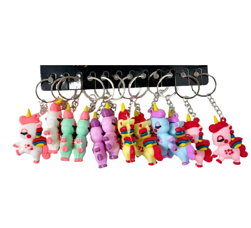 12 מחזיקי מפתחות חדי קרן צבעוניים