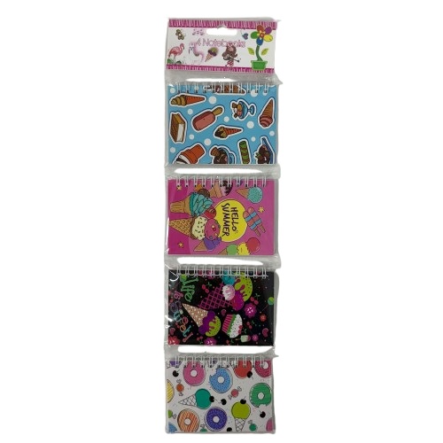 4 מחברות ספירלה ממתקים גלידה ודואנטס