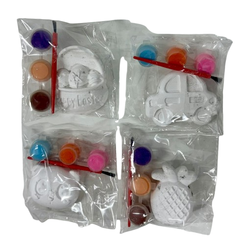 12 ערכות יצירה גבס עם צבעים