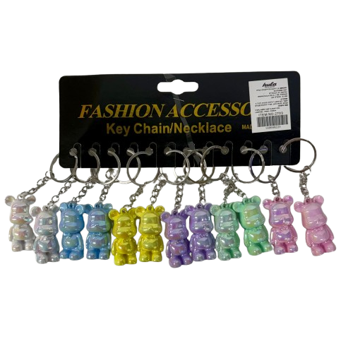 12 מחזיקי מפתחות דובי הלוגרפי