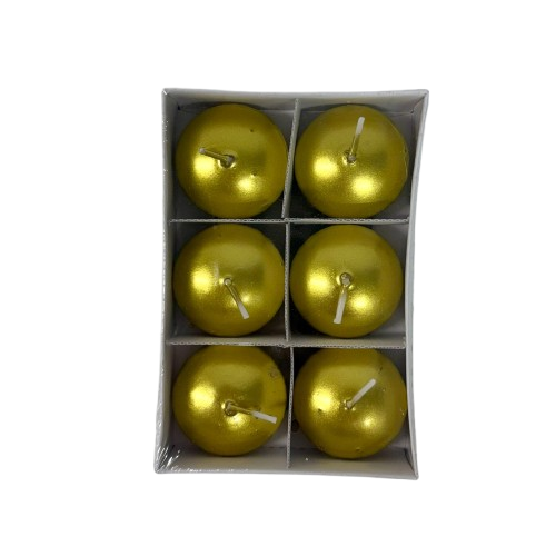 6 נרות צפים זהב מטאלי איכותיים