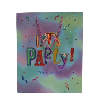 שקית נייר גדולה עם הטבעות | Let’s Party