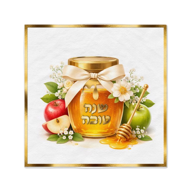 16 מפיות שנה טובה צנצנת דבש ותפוחים